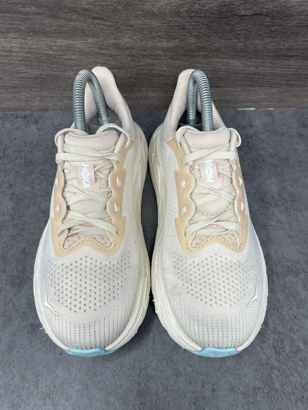 HOKA Clifton 8 Womens Size 6 B Eggnog Shifting Sand Running Walking Shoes